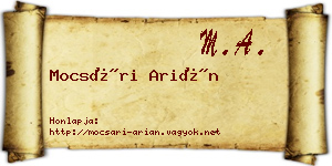 Mocsári Arián névjegykártya
